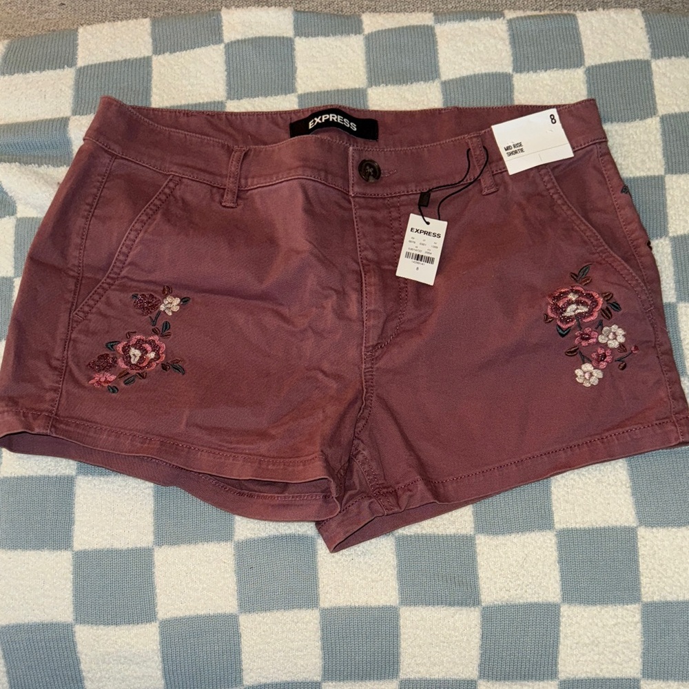 Express Women's  Floral Shorts - Mauve
